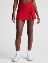 Beyond Yoga Women's Spacedye Points Crossover Skirt in Candy Apple Red