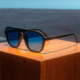 goodr Retro G Sunglasses Navy three-quarter view