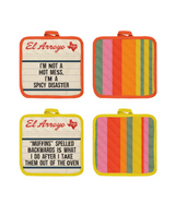 El Arroyo Marquee Pot Holders Set Spicy Disaster detail