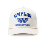 Seager x Waylon Jennings Country Snapback Hat in White side view