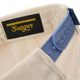 Seager Los Rios Corduroy Snapback Hat in Cream and Blue back view