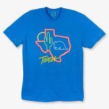 TYLER'S x Jean & James Neon Texas Tee Blue front view