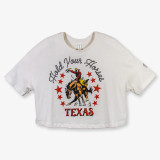 TYLER'S Hold Your Horses Crop Tee Vintage White front view