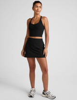 Beyond Yoga Women's Spacedye On The Up Cropped Tank in Darkest Night front view