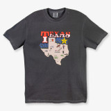 TYLER'S Texas Map Tee Pepper Black front view