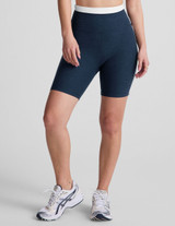 Beyond Yoga Women's Spacedye Trophy 7" Shorts in Nocturnal Navy