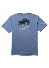 Vissla Men's Twin Palms Comp Lite Eco Drirelease Tee in Blue
