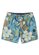The Vissla Men's Breezy 16.5 inch Ecolastic Volley Shorts in Dark Denim Blue