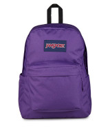 JanSport SuperBreak Plus backpack in grape jelly purple shown from front angle