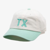 TYLER'S Texas Two Tone Snapback Cap White and Tiffany Blue left view