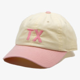 The Texas Two Tone Snapback Cap in White and Pink