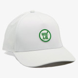 The Racquet & Jog Golf Performance Snapback Hat in White