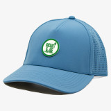 Racquet & Jog Golf Performance Snapback Hat Smoke Blue left view