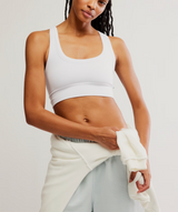 FP Movement Women's Go To Sports Bra in White front view