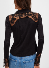Free People Women's Rosebud Cuff Long Sleeve Top in Black
