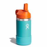 Hydro Flask Kids 12 ounce Wide Mouth Straw Cap Bottle in Seaspray Green