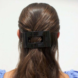 Teleties Medium Flat Rectangle Hair Clip in Jet Black