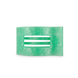 Teleties Medium Flat Rectangle Hair Clip in Spring Splash Green
