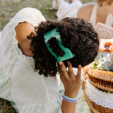 Teleties Large Flat Rectangle Hair Clip in Spring Splash Green