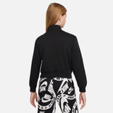 Nike Girls Club Fleece Half Zip in Black front view