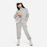 Nike Girls Club Fleece Half Zip in Dark Grey Heather front view