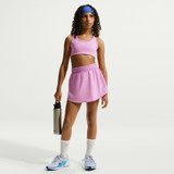 Nike Girls' DRI-FIT High Rise Shorts in Magenta/White side view
