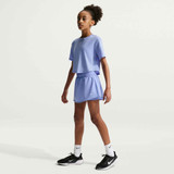 Nike Girls' DRI-FIT High Rise Shorts in Light Thistle back detail