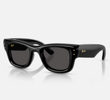 Ray-Ban Wayfarer Puffer Sunglasses Black three-quarter view