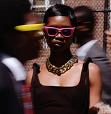 Ray-Ban Wayfarer Puffer Sunglasses Fuchsia side angle