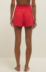 Z Supply Women's Dawn Smocked Shorts Crimson Crush side