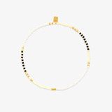 Pura Vida Stretch Bead Anklet in Monochrome front view