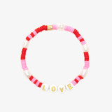 Pura Vida Love Bestie Bead Stretch Bracelet Love colorway