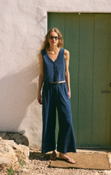 Z Supply Women's Scout Jersey Denim Wide Leg Pants