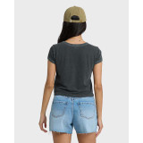 Billabong Women's Daily Tee Short Sleeve Knit Top in Black Sand