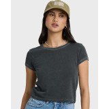 Billabong Women's Daily Tee Short Sleeve Knit Top in Black Sands side