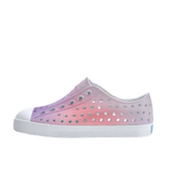 Native Little Kids' Jefferson Print Shoes in Shell White/Barely Taro Blur front view