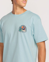 Billabong Men's Sundown A/Div T-Shirt in Dusty Blue detail