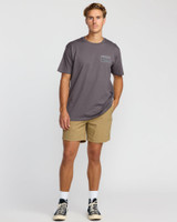 Billabong Men's Range A/Div T-Shirt in Grey Violet front and back