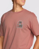 Billabong Men's Portal Premium T-Shirt in Dusty Rose detail