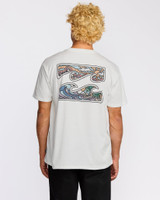 Billabong Men's Crayon Wave Premium T-Shirt in Off White back view