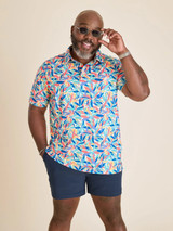 Chubbies Men's Ultra Fine Knit Range Polo in Medium Blue