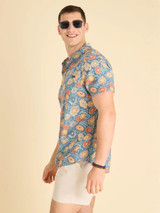Chubbies Men's Resort Weave Friday Shirt in Dusty Blue