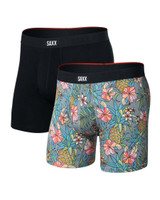 Saxx Men's Vibe Xtra 2-Pack Boxer Briefs in Pineapple Field/Black