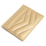 Quilted Card Holder Wallet in Gold