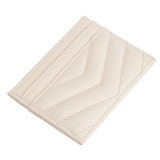 Quilted Card Holder Wallet in Ivory