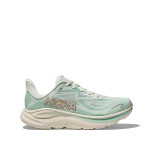 The Hoka Big Kids' Clifton 10 Running Shoes in Sea Glass and Truffle Salt