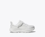 Hoka Little Kids' Clifton 10 Running Shoes White front view