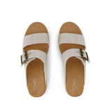 TOMS Women's Diana Mule Buckle Wedge Sandals in Natural Tan angle view