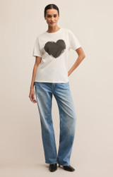 Z Supply Women's Love Boyfriend Tee in Sea Salt
