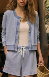 Z Supply Women's Hunter Knit Denim Shorts in Washed Indigo